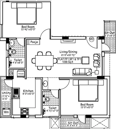 2 BHK Flat in Live Sree Balaji in Anna Nagar, Chennai - Image 915353