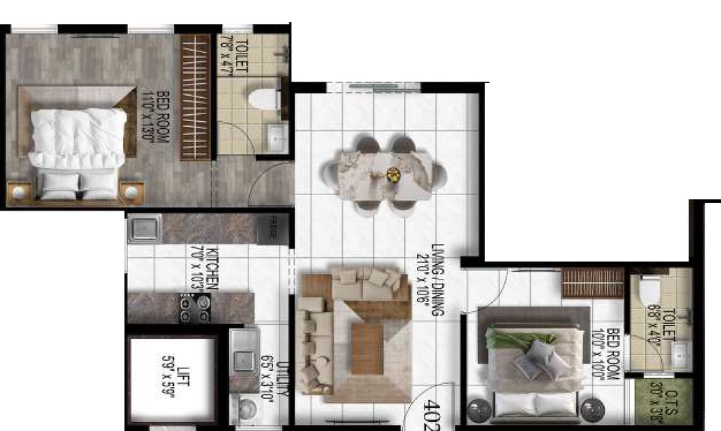 2 BHK Flat in Harmony Navrang in Kodambakkam, Chennai - Image 915367