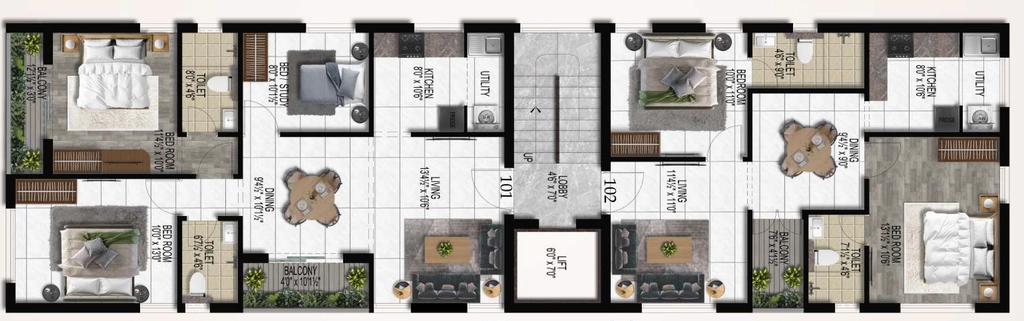 Floor Plan of Harmony Gayatri in Kodambakkam, Chennai - Image 397013