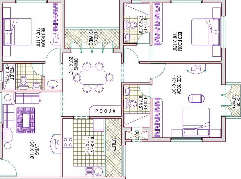 3 BHK Flat in Harmony Zen Garden in KK Nagar, Chennai - Image 915406