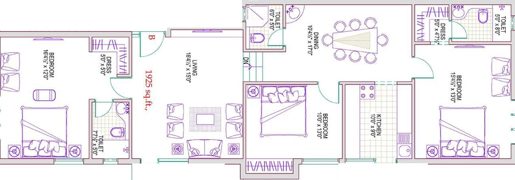 3 BHK Flat in Harmony Aura in KK Nagar, Chennai - Image 915450
