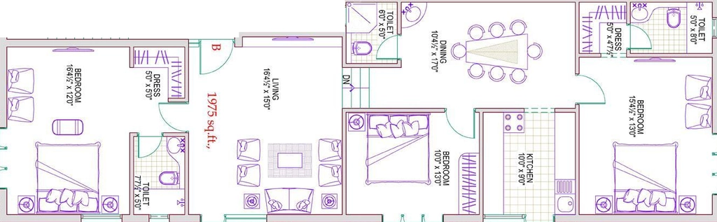 3 BHK Flat in Harmony Aura in KK Nagar, Chennai - Image 915451