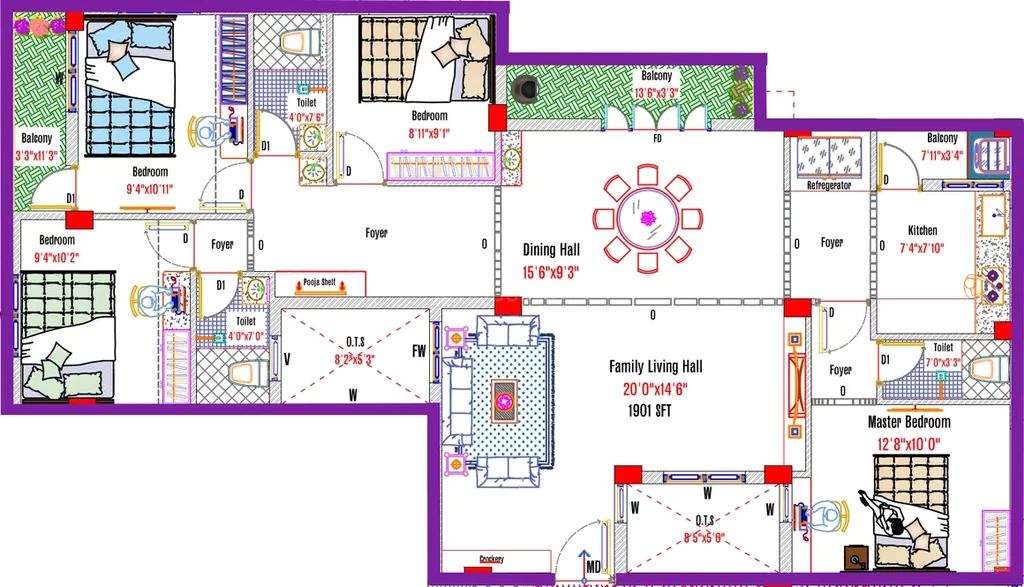4 BHK Flat in Sri Ayyapaa Guhaas Golden Glades in Pallavaram, Chennai - Image 915456