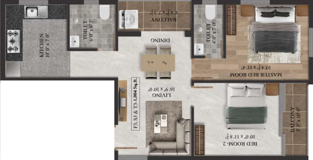 2 BHK Flat in Prisha Indhra Prasth 6 in Medavakkam, Chennai - Image 915457