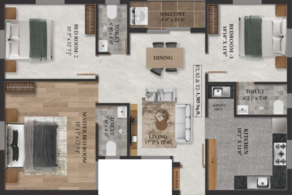 3 BHK Flat in Prisha Indhra Prasth 6 in Medavakkam, Chennai - Image 915458