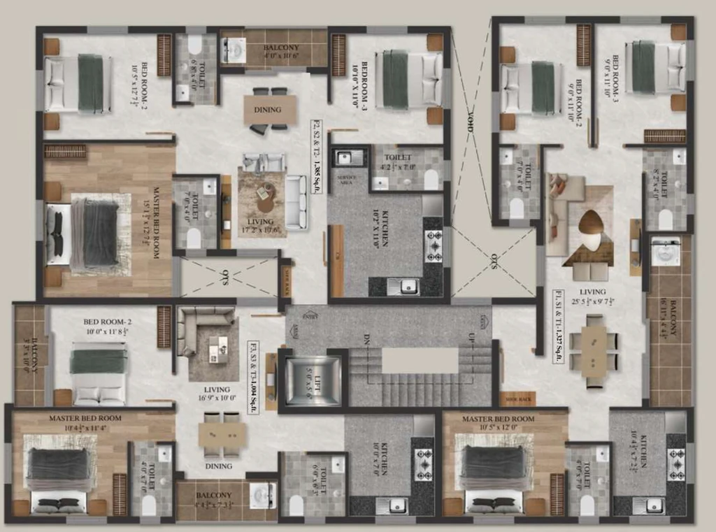 Floor Plan of Prisha Indhra Prasth 6 in Medavakkam, Chennai - Image 397175