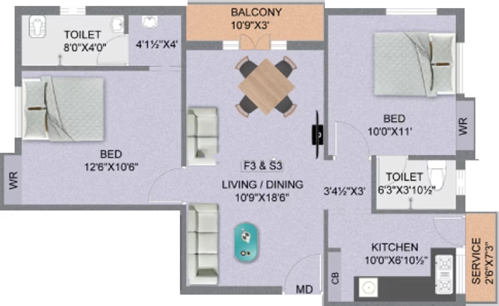 2 BHK Flat in Minerva Spring Dale Fort in Mangadu, Chennai - Image 915462