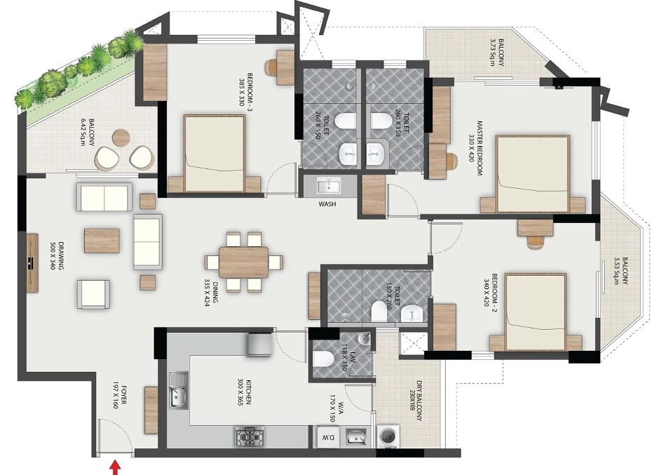 3 BHK Flat in Veegaland Serene in Edappally, Kochi - Image 915641