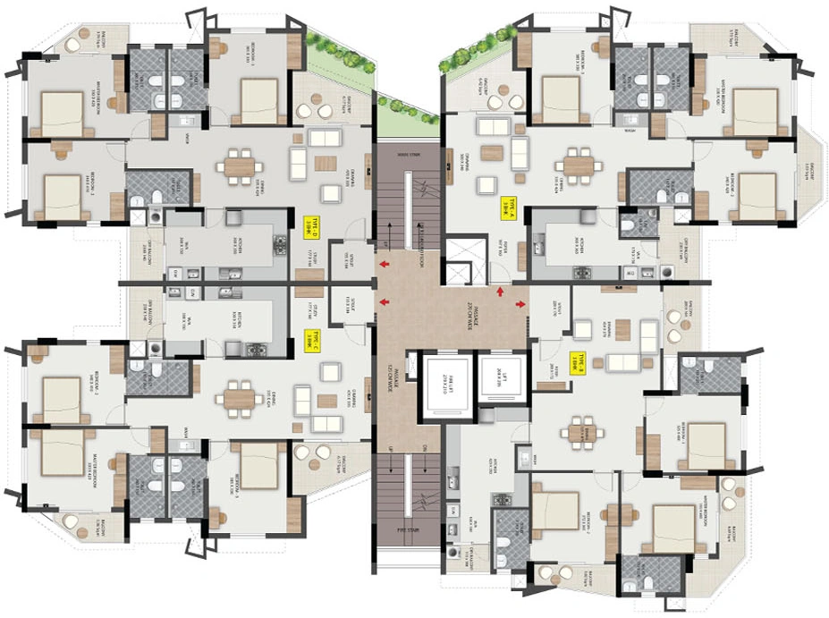 Floor Plan of Veegaland Serene in Edappally, Kochi - Image 397571