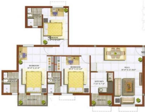 3 BHK Flat in Kaaviya Yuthika in Porur, Chennai - Image 915570