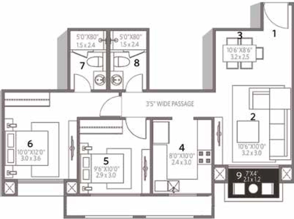 2 BHK Flat in House Hiranandani Bayview in Egattur, Chennai - Image 915547