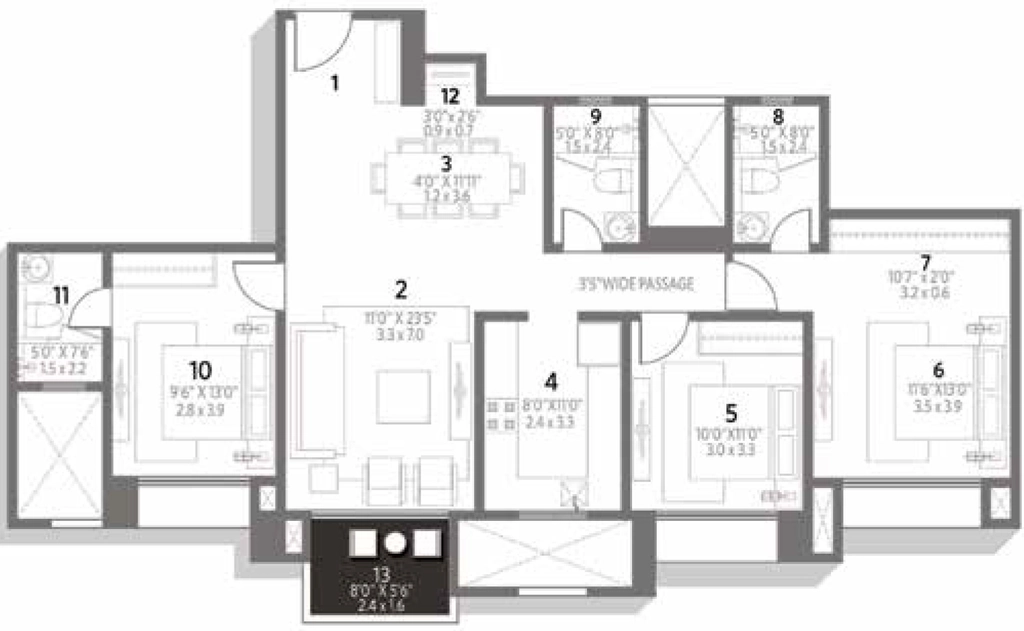 3 BHK Flat in House Hiranandani Bayview in Egattur, Chennai - Image 915552