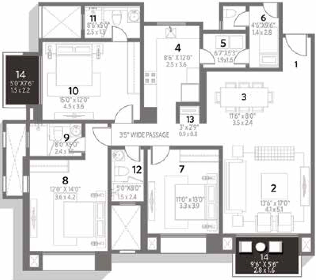 3 BHK Flat in House Hiranandani Bayview in Egattur, Chennai - Image 915554