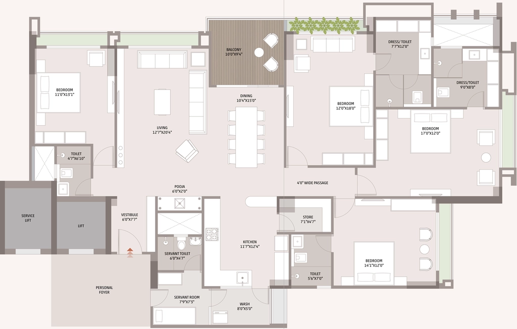 4 BHK Flat in Maa Swati Signia in Prahlad Nagar, Ahmedabad - Image 915633