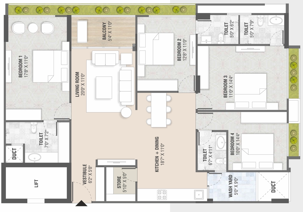 4 BHK Flat in Swara Sky Park in Ambawadi, Ahmedabad - Image 915631