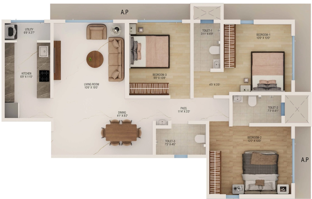 3 BHK Flat in Dream Nityanand Chsl in Naupada, Thane - Image 915509