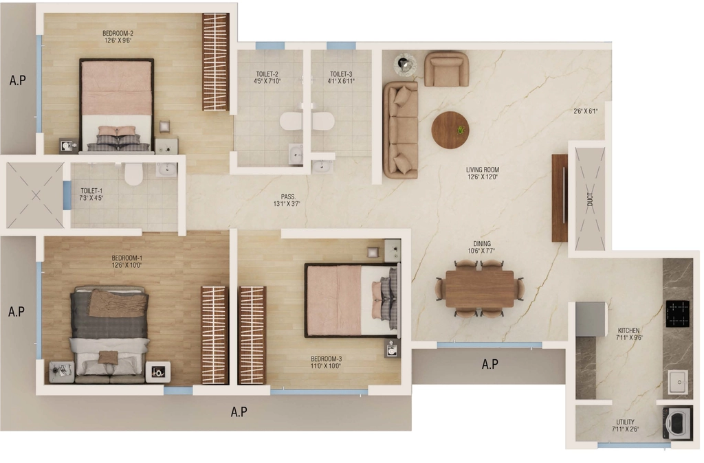 3 BHK Flat in Dream Nityanand Chsl in Naupada, Thane - Image 915510