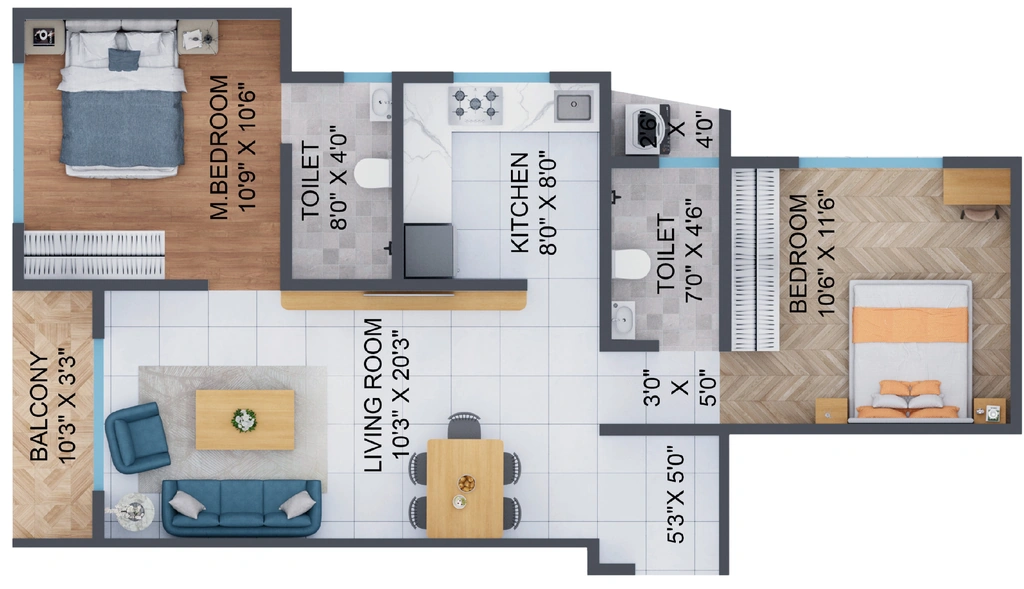2 BHK Flat in Dream Pragati in Panch Pakhadi, Thane - Image 915513