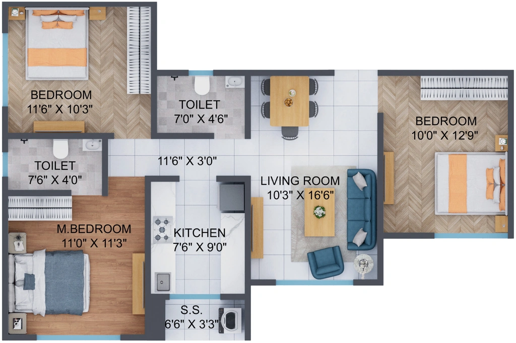 3 BHK Flat in Dream Pragati in Panch Pakhadi, Thane - Image 915514