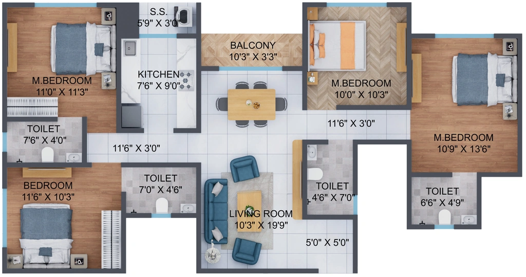 4 BHK Flat in Dream Pragati in Panch Pakhadi, Thane - Image 915517
