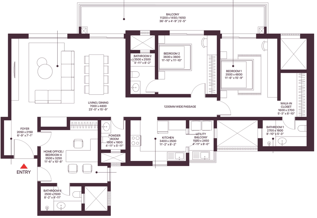 3 BHK Flat in Sobha Crescent in Sector 63, Gurgaon - Image 915615