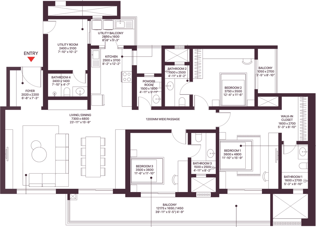 3 BHK Flat in Sobha Crescent in Sector 63, Gurgaon - Image 915616