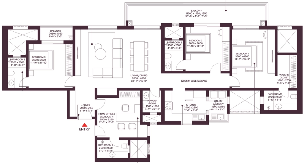 4 BHK Flat in Sobha Crescent in Sector 63, Gurgaon - Image 915617