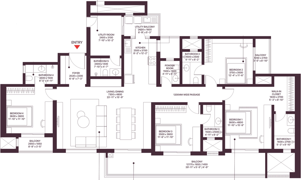 4 BHK Flat in Sobha Crescent in Sector 63, Gurgaon - Image 915618
