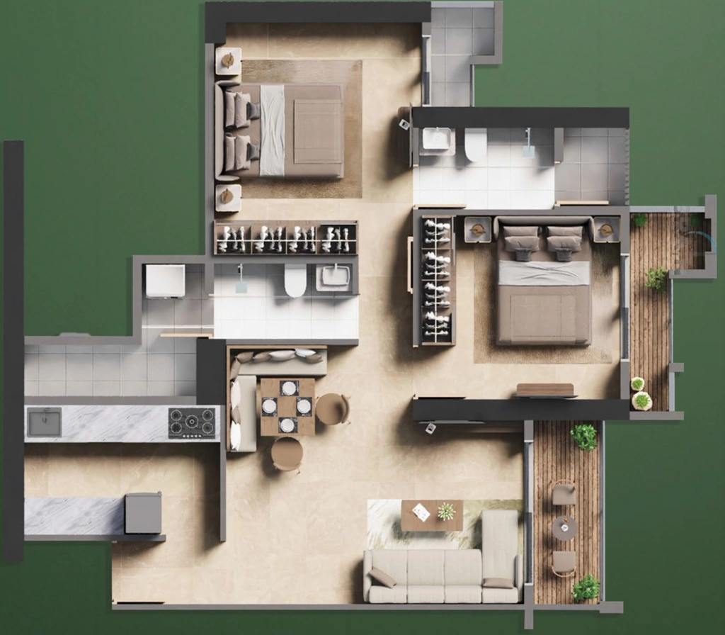 2 BHK Flat in Squarefeet Avatara The Forest Kingdom in Kasarvadavali, Thane - Image 915625