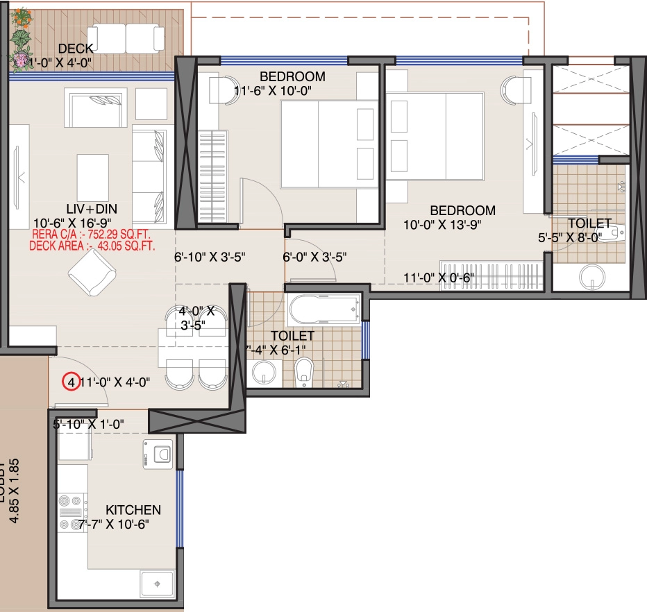 2 BHK Flat in Vaishno Sky in Malad East, Mumbai - Image 915636