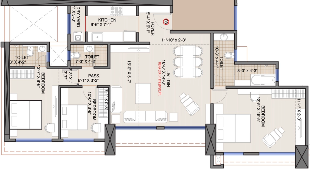 3 BHK Flat in Vaishno Sky in Malad East, Mumbai - Image 915638
