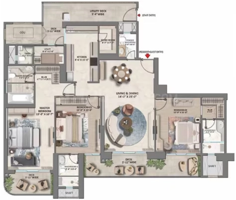 3 BHK Flat in Whiteland Westin Residences in Sector 103, Gurgaon - Image 915646