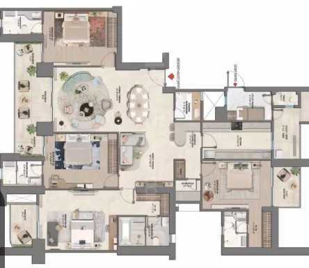 4 BHK Flat in Whiteland Westin Residences in Sector 103, Gurgaon - Image 915648