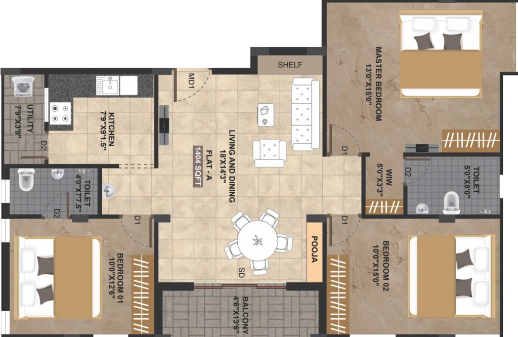 3 BHK Flat in Sree Guru Vikas in Pallikaranai, Chennai - Image 915469