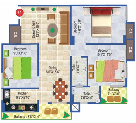 3 BHK Flat in Rajan Indralok Palace in Chitkohra, Patna - Image 916005