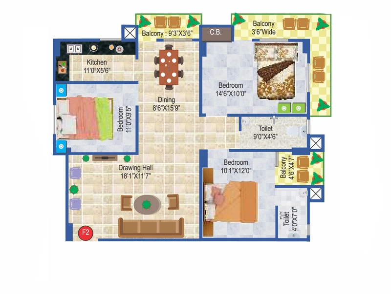 3 BHK Flat in Rajan Indralok Palace in Chitkohra, Patna - Image 916006