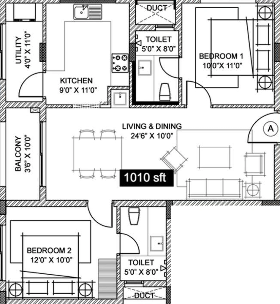 2 BHK Flat in Hansa Centurion in Thiruvottiyur, Chennai - Image 915473