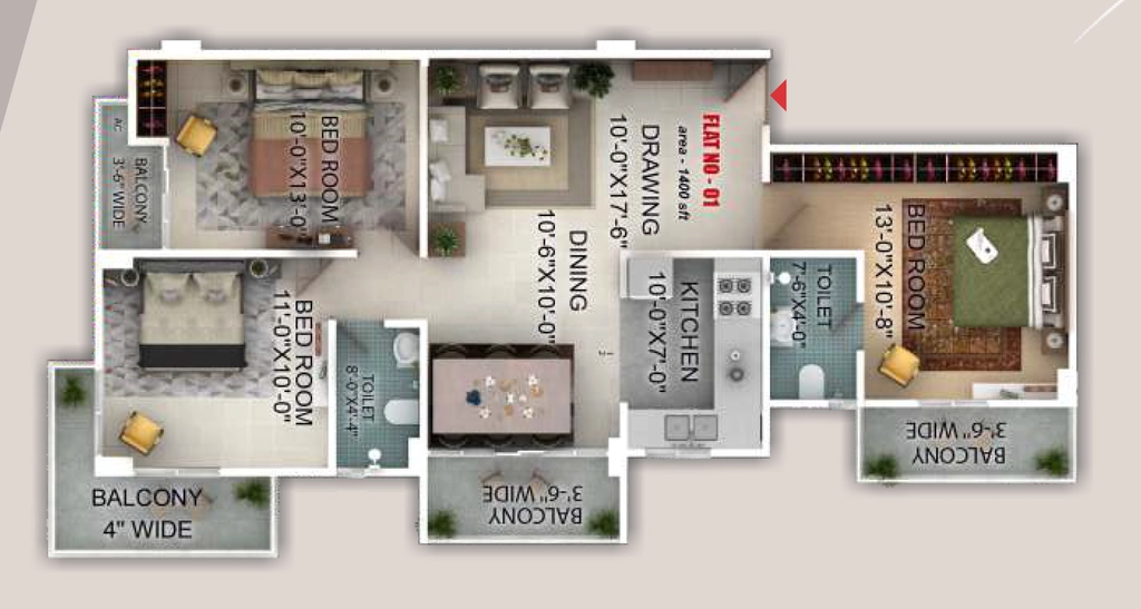 3 BHK Flat in Sai SV Heights in Rupaspur, Patna - Image 916021