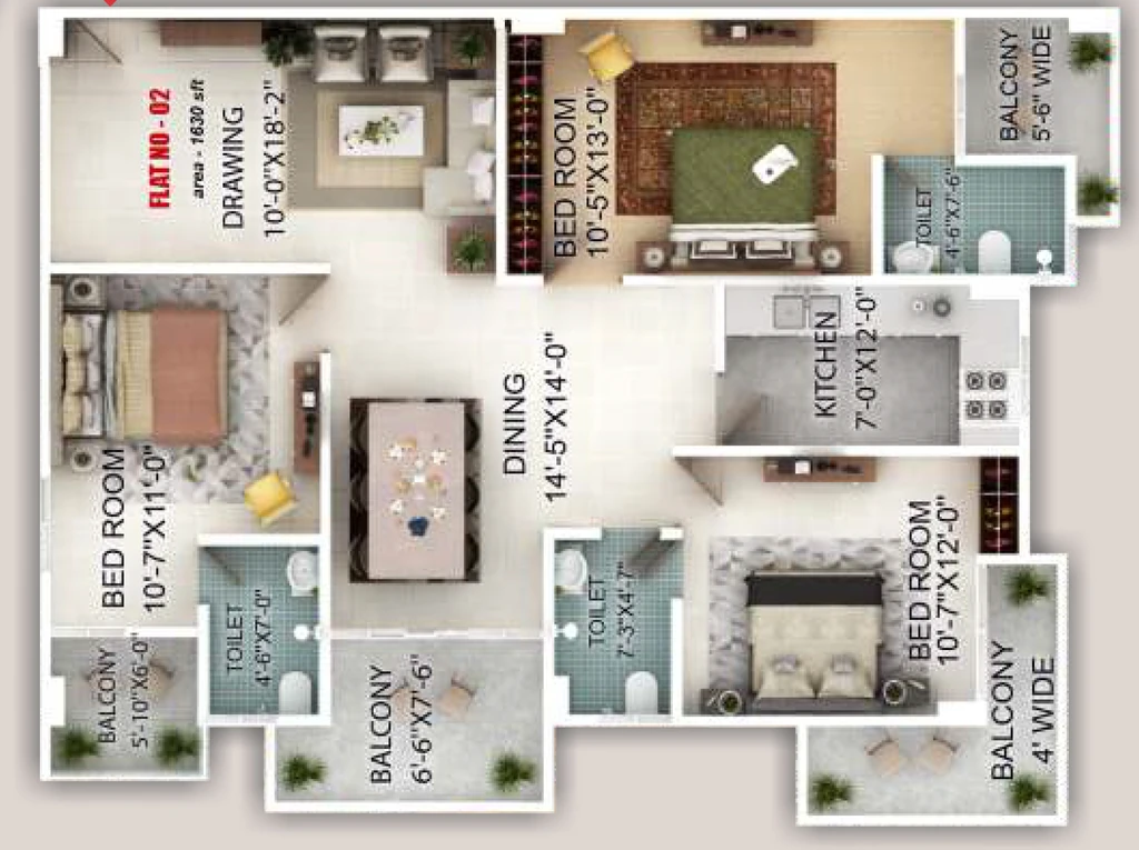 3 BHK Flat in Sai SV Heights in Rupaspur, Patna - Image 916023