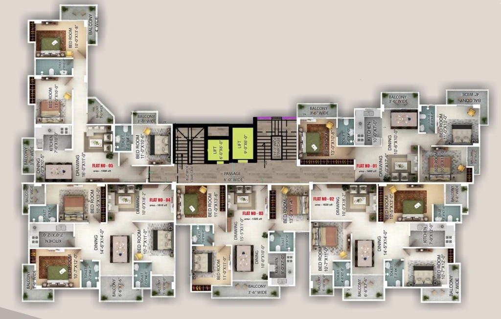 Floor Plan of Sai SV Heights in Rupaspur, Patna - Image 398371