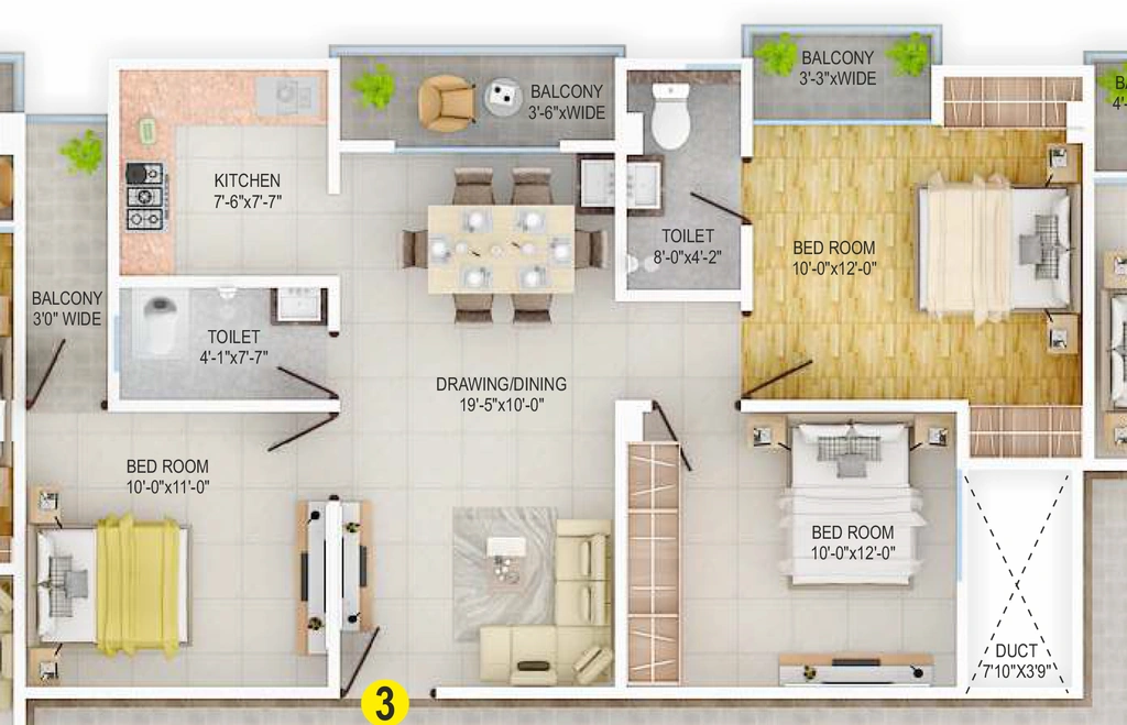 3 BHK Flat in Buildmax Vrindavan Residency in Mustafapur, Patna - Image 915673