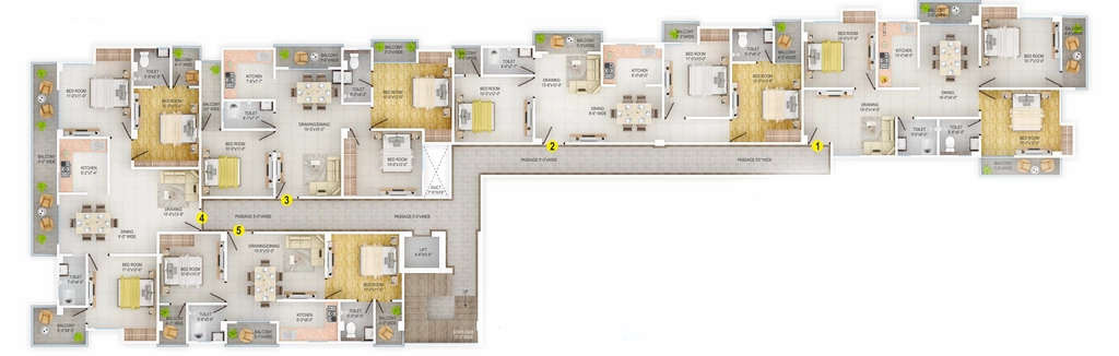 Floor Plan of Buildmax Vrindavan Residency in Mustafapur, Patna - Image 397665