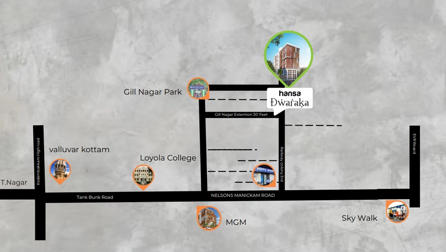 Location of Hansa Dwaraka in Choolaimedu, Chennai - Image 397261