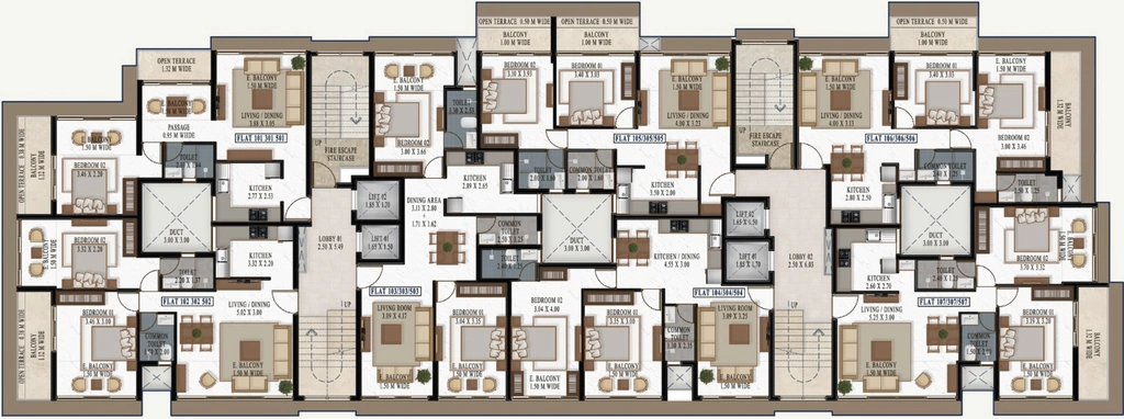 Floor Plan of Lomes Kierra Apartments in Gogol, Goa - Image 397430