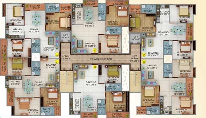 Floor Plan of Shrishty Enclave in Mustafapur, Patna - Image 398426
