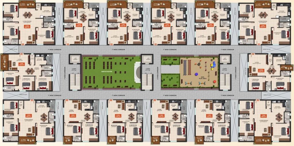 Floor Plan of PR Sunridge Homes in Meerpet, Hyderabad - Image 397351