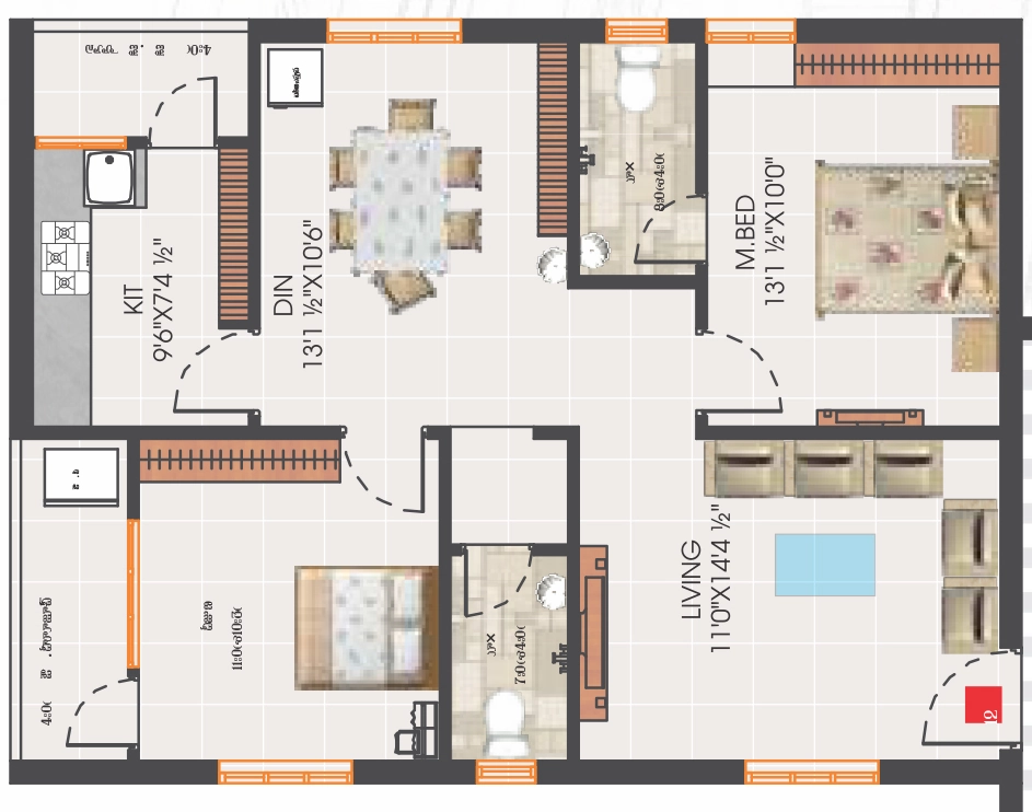 2 BHK Flat in SVS Avaasa in Chandanagar, Hyderabad - Image 915619