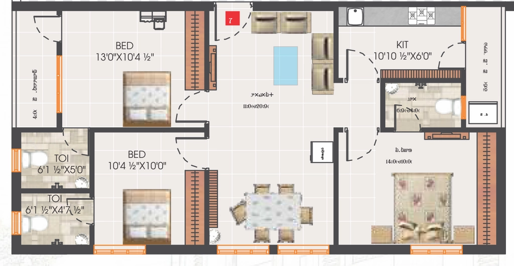 3 BHK Flat in SVS Avaasa in Chandanagar, Hyderabad - Image 915620