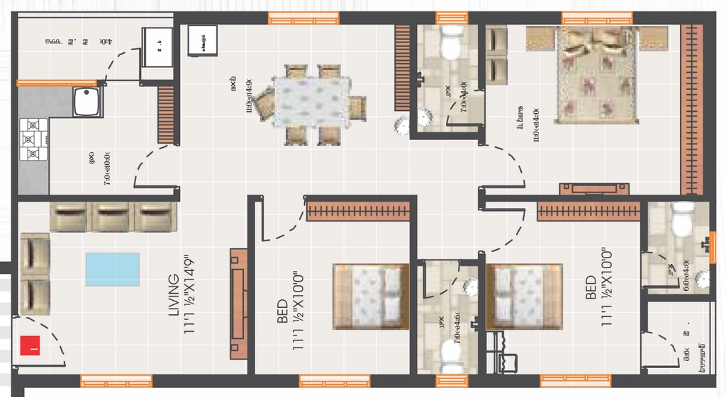 3 BHK Flat in SVS Avaasa in Chandanagar, Hyderabad - Image 915621