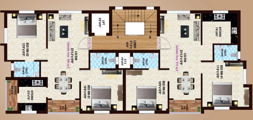 Floor Plan of Sunlight Sri Ragava in Selaiyur, Chennai - Image 397308